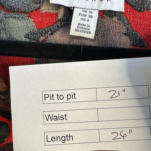 Topshop Floral Wrap Top Red - Picture 11 of 11